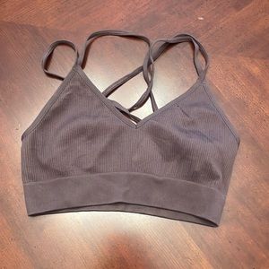 Aerie brown strappy sports bra